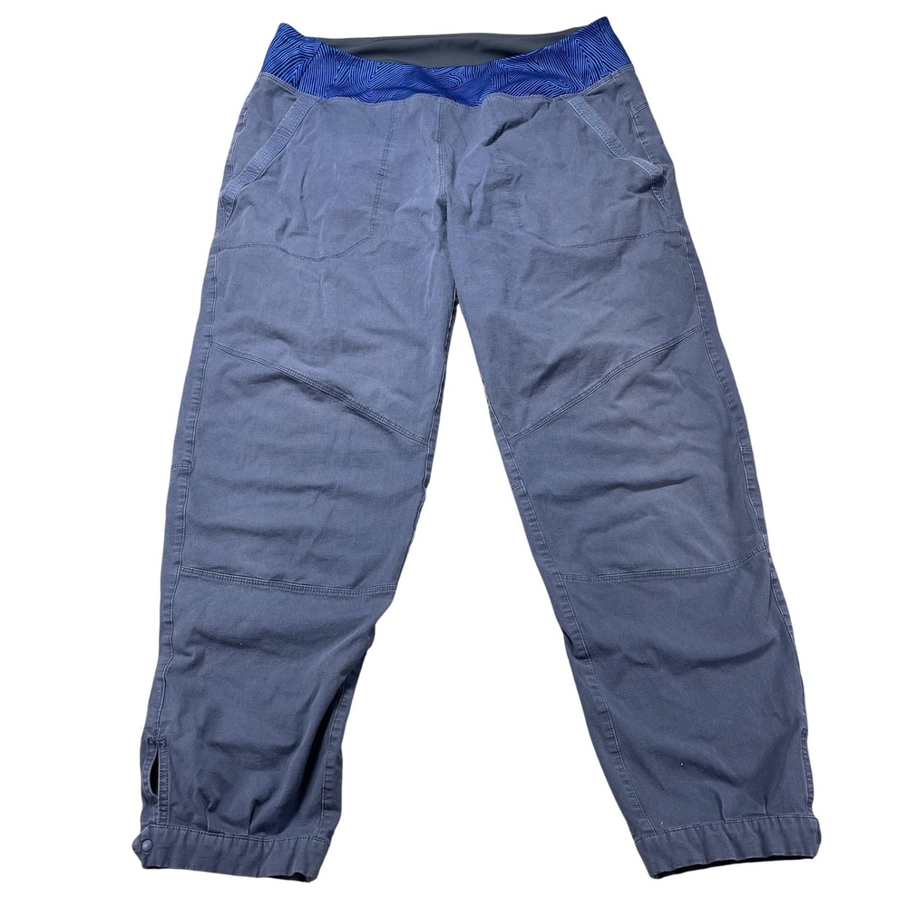 Patagonia Pants Womens 14 Blue Twill Ankle Elastic Waist Cuffed Travel Outdoor